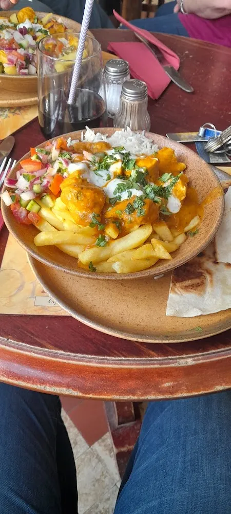 Chicken Curry with Rice and Salsa